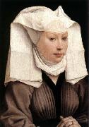 WEYDEN, Rogier van der Lady Wearing a Gauze Headdress France oil painting artist